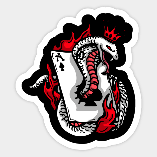 Ace of Spades Snake Tattoo Sticker by SybaDesign